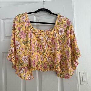Billabong floral crop blouse